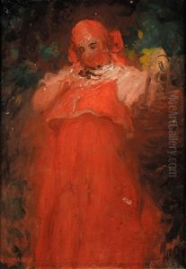 Russian Baba In Red by Pavel Dmitrievitch Chmarov