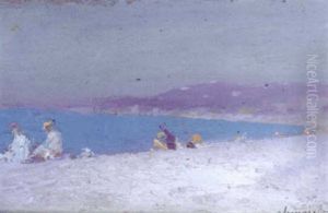 Beach In Summer (3 Works) by Pavel Dmitrievitch Chmarov