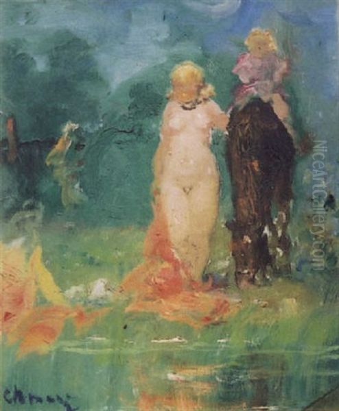 Enfant A Cheval Avec Une Femme - view 1