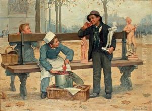 Petit Cuisinier Aux Ecrevisses Sur La Place De L'etoile by Paul-Charles Chocarne-Moreau