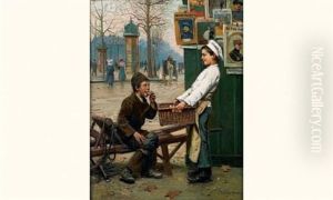Le Petit Vendeur De Beignets Sur Les Champs-elysees by Paul-Charles Chocarne-Moreau