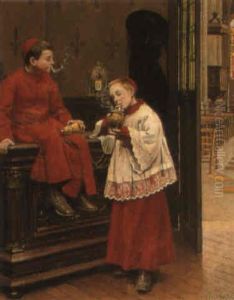 The Young Smokers by Paul-Charles Chocarne-Moreau