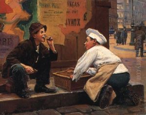 L'apprenti Boulanger Et Le Gamin Des Rues by Paul-Charles Chocarne-Moreau