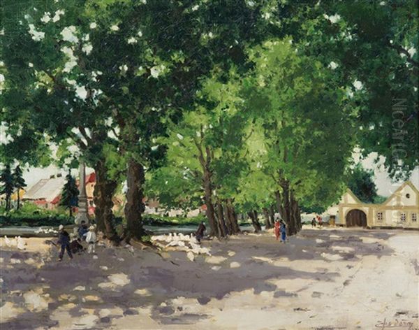 A Summer Day On The Village Square - view 1