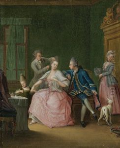 Elegante Dame Mit Ihrem Coiffeur