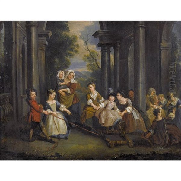 Vornehme Gesellschaft In Saulenarchitektur - view 1