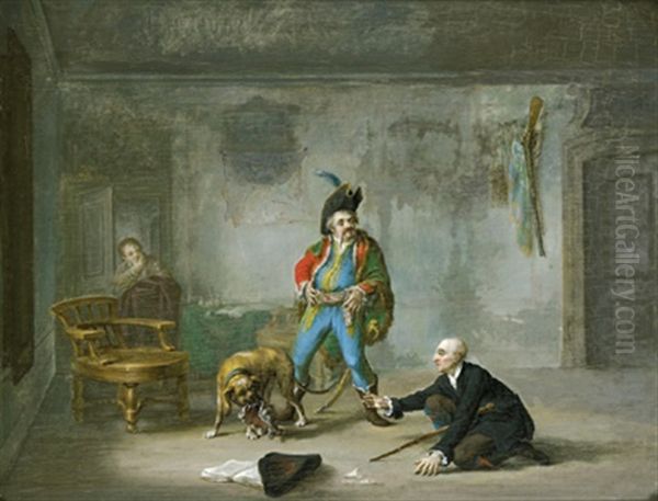 Der Besuch Des Advokaten Beim Gutsherrn (+ Der Hund Hat Die Perucke Des Advokaten Gefasst; Pair) - view 1