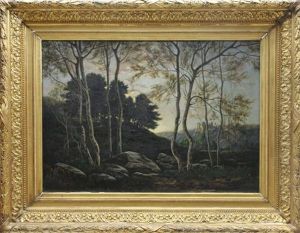 Vue De Chateau A Travers Un Bois by Jean-Felix-Clement Choisnard