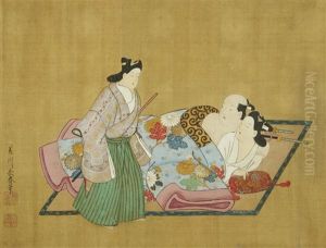 A Rare And Important Nanshoku (male-male) Shunga Handscroll A Rare And Important Nanshoku (male-male) Shunga Handscroll