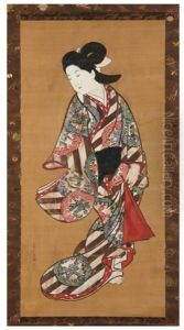 Portrait D'une Courtisane by Miyagawa Choshun
