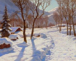 Scene D'hiver Dans Les Alpes by Ivan Fedorovich Choultse
