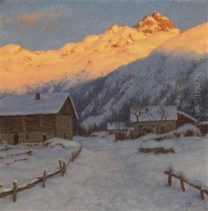 Evening On The Mountain, Haute-savoie by Ivan Fedorovich Choultse