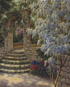 Wisteria In Dappled Sunlight by Ivan Fedorovich Choultse