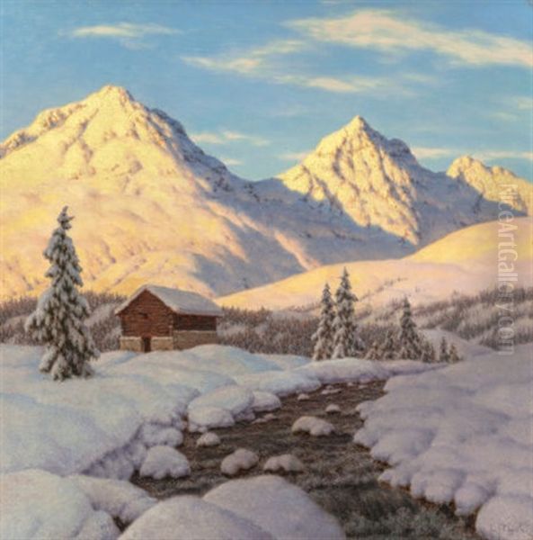 Snowy Sunrise, Circa 1920s - view 1