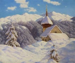 Petite Eglise Dans La Haute Montagne (engadine)