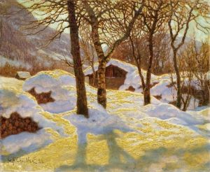 Morgensonne In Winterlicher Landschaft