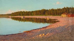 Kustenlandschaft Bei St. Petersburg Im Abendrot Kustenlandschaft Bei St. Petersburg Im Abendrot