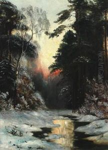 Wintry Forestscape by Ivan Fedorovich Choultse