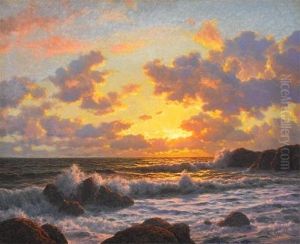 Sunset Over The Breaking Waves by Ivan Fedorovich Choultse