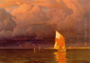 Blick Vom Meer Auf St. Petersburg; Am Abend