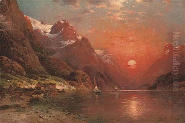 Fjord At Dusk - view 1