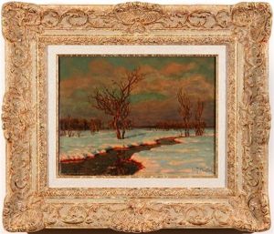 A River In Winter by Ivan Fedorovich Choultse