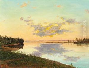 Sunset Over The River by Ivan Fedorovich Choultse