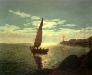 Moon Rising At Twilight by Ivan Fedorovich Choultse
