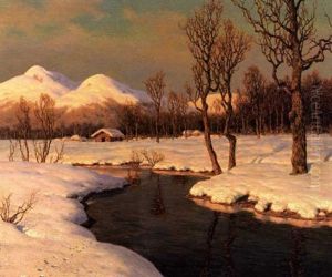 Riviere Dans Un Paysage Enneige Riviere Dans Un Paysage Enneige