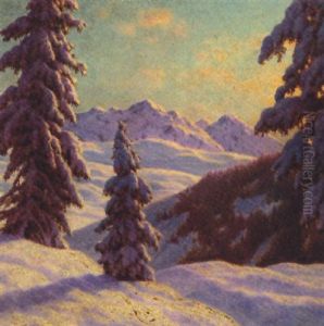A Frozen Winter Landscape by Ivan Fedorovich Choultse