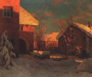 A Village In Winter by Ivan Fedorovich Choultse