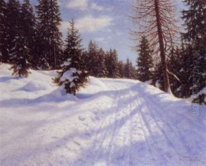 Forest In Winter by Ivan Fedorovich Choultse
