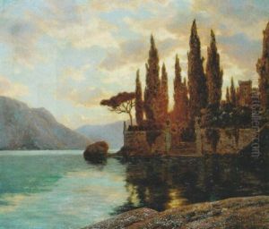 Abendrot Uber Oberitalienischem See by Ivan Fedorovich Choultse
