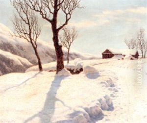 A Winter Landscape On A Sunlit Morning by Ivan Fedorovich Choultse