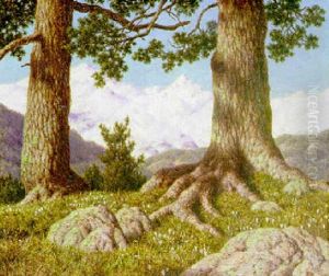 Springtime In The Swiss Mountains by Ivan Fedorovich Choultse