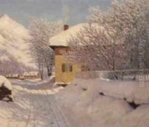 Effet De Givre, Village Pres Chamonix by Ivan Fedorovich Choultse