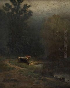 Landscape With Cows And Brook by Frank Anderson