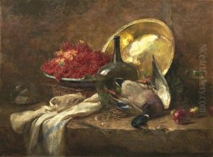 Nature-morte Au Canard Et Groseilles by Rene Louis Chretien