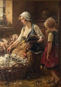 Scene A La Ferme by Rene Louis Chretien
