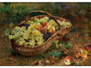 Fruchtekorb Auf Einem Wiesengrund by Rene Louis Chretien