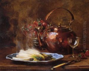Nature Morte Aux Asperges Et Fraises