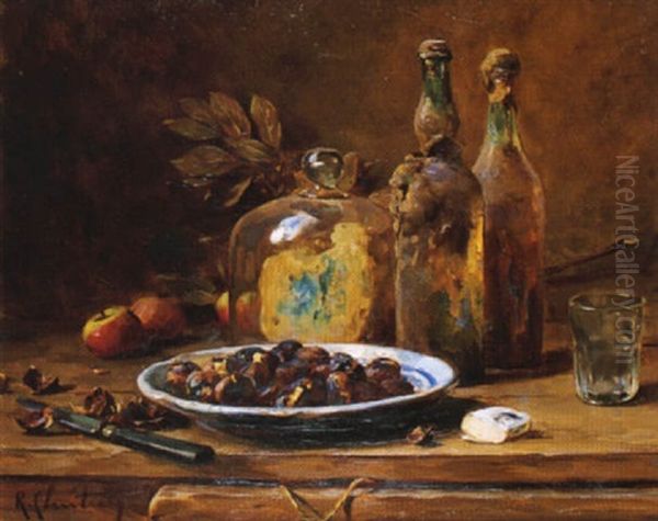 Nature Morte A L'assiette De Marrons - view 1