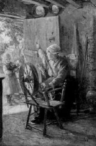 Frau Am Spinnrad by Rene Louis Chretien