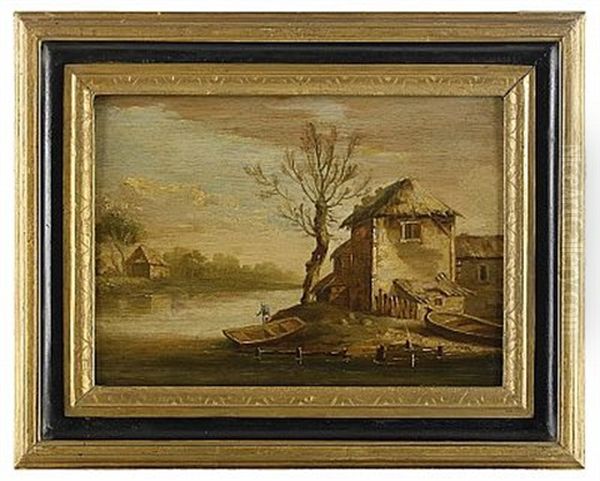 Kustlandskap Med Byggnader (+ Another; 2 Works) - view 1