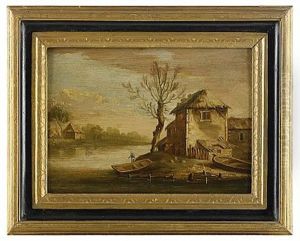 Kustlandskap Med Byggnader (+ Another; 2 Works) by Johannes Franciscus Christ