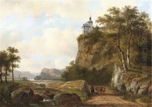 A Mountainous Landscape In Summer by Pieter Caspar Christ