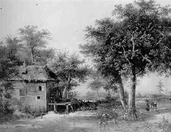 A Watermill In An Extensive Wooded Summer Landscape - view 1
