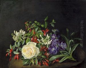 Blumenstilleben Mit Fuchsien Und Rose