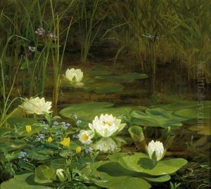 Waldteich Mit Seerosen, Frosch Und Libelle by Anthonie, Anthonore Christensen