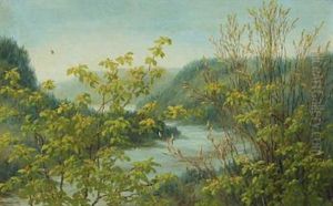 View From Conradshohe Over The Isar River by Anthonie, Anthonore Christensen